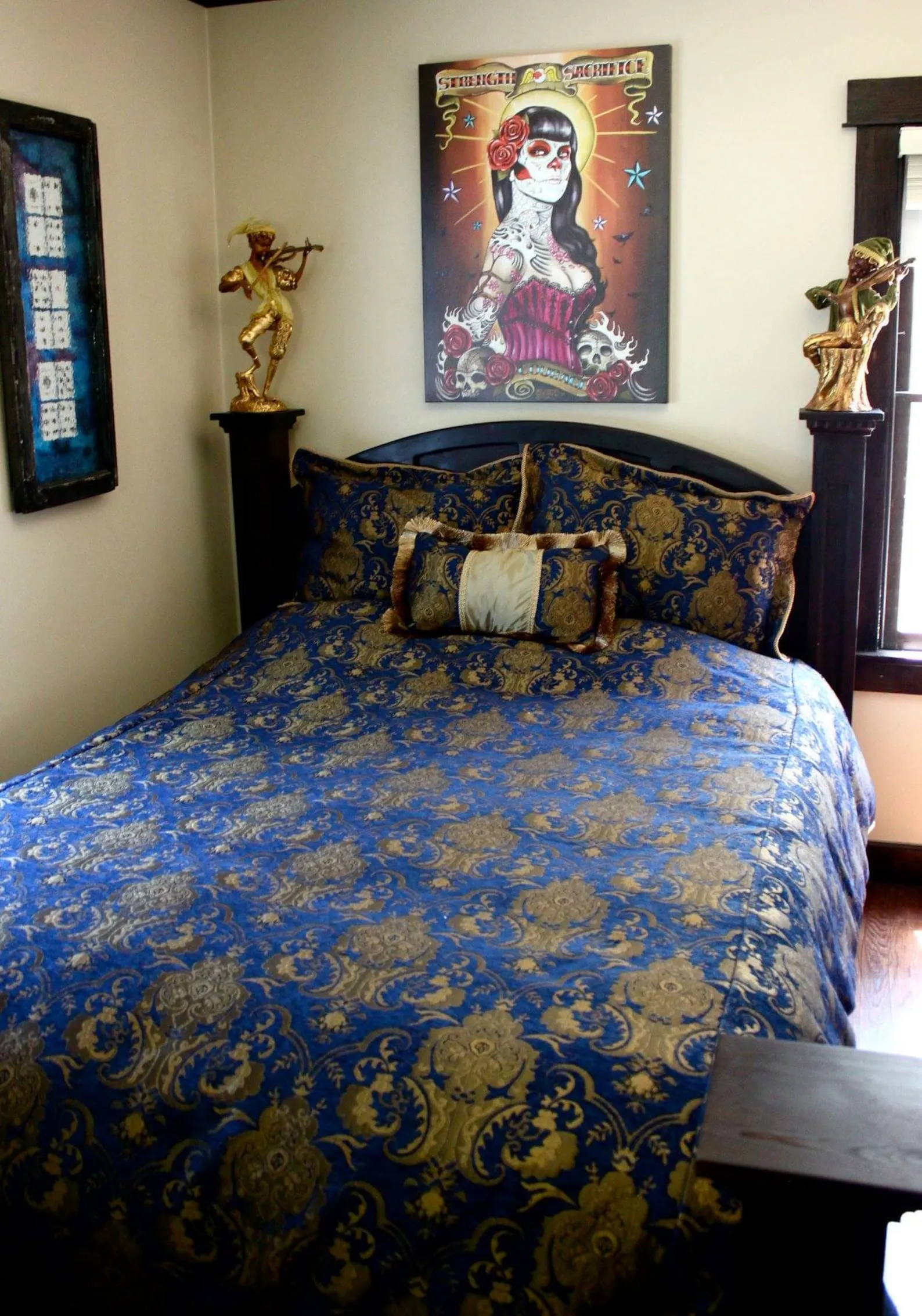 MEDIEVAL TAPESTRY DUVET AND PILLOW SET -  GOLD/BLUE - KING SIZE