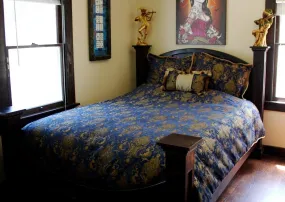 MEDIEVAL TAPESTRY DUVET AND PILLOW SET -  GOLD/BLUE - KING SIZE