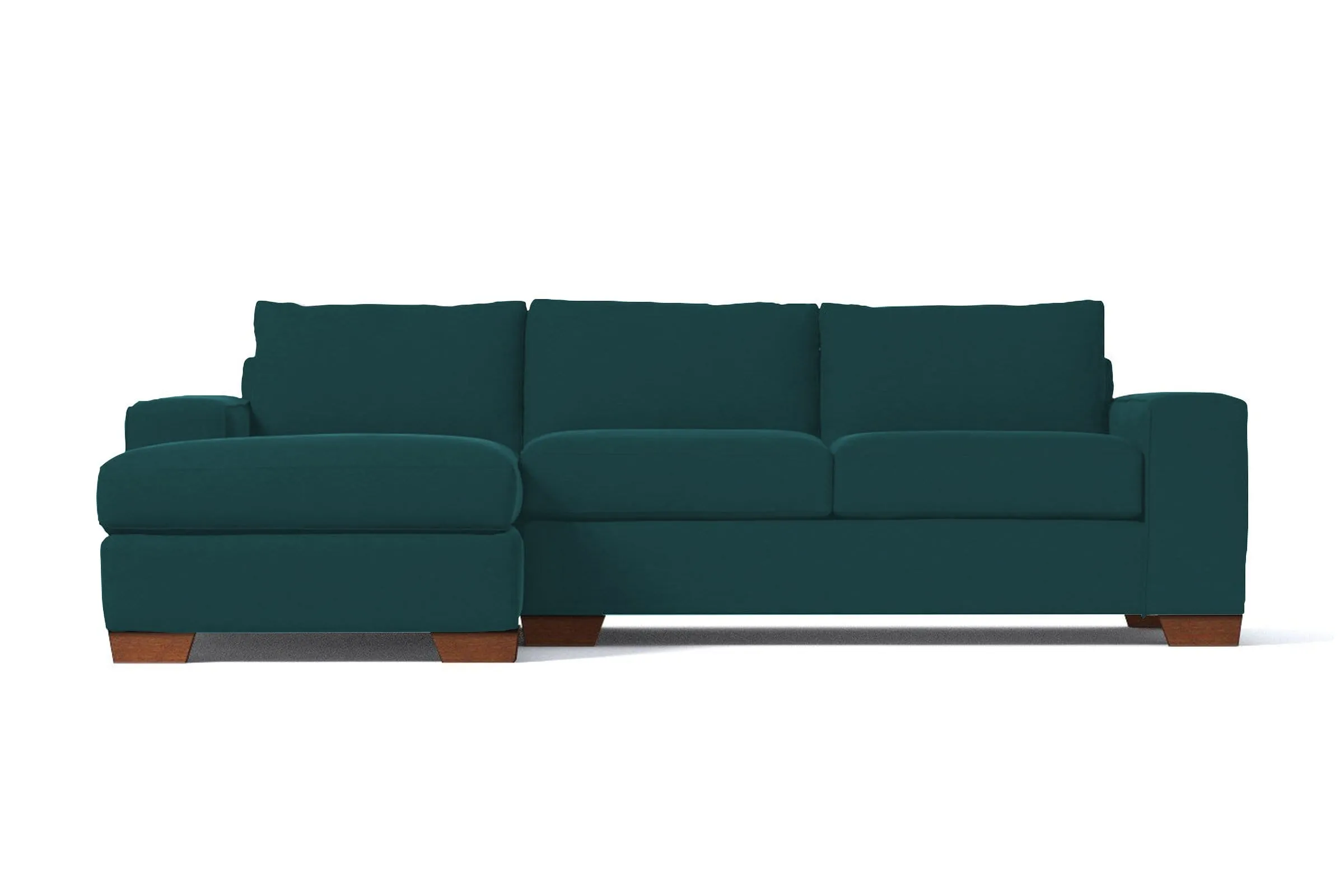 Melrose 2pc Sleeper Sectional :: Leg Finish: Pecan / Configuration: LAF - Chaise on the Left / Sleeper Option: Memory Foam Mattress