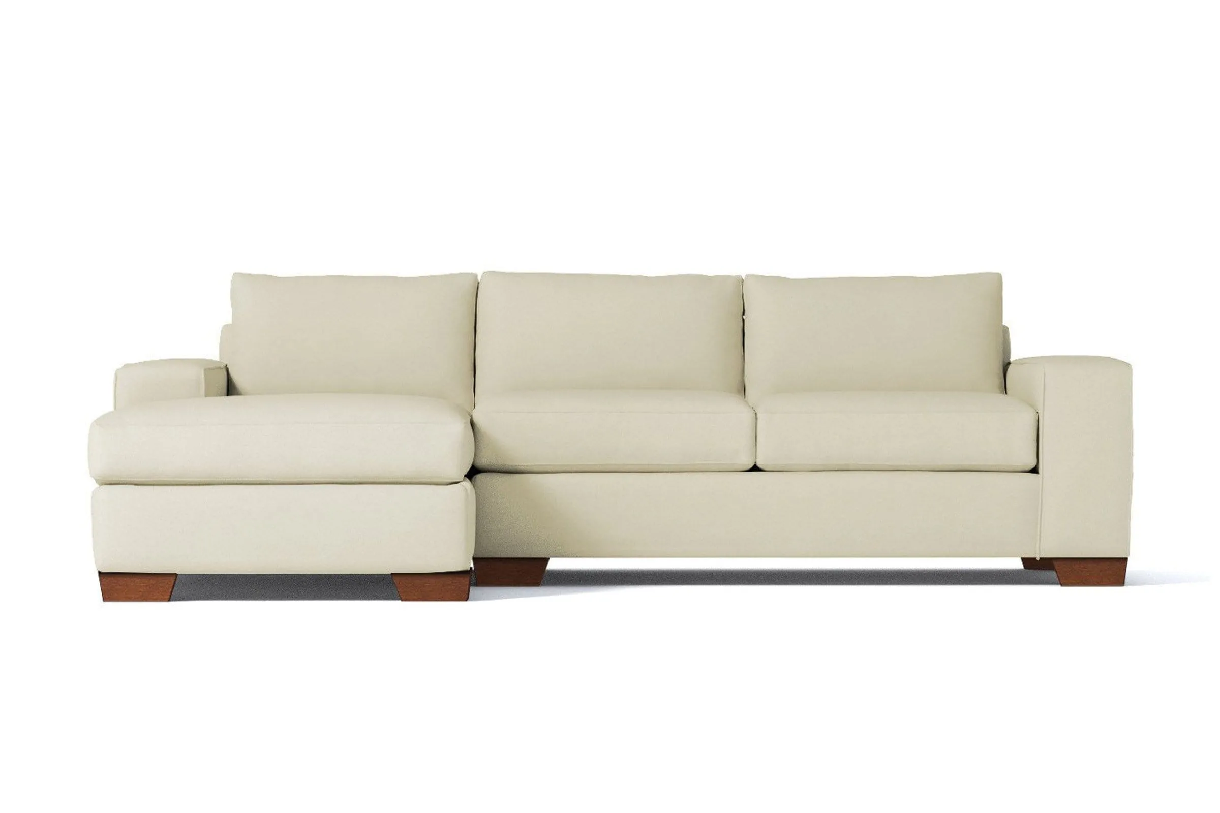 Melrose 2pc Sleeper Sectional :: Leg Finish: Pecan / Configuration: LAF - Chaise on the Left / Sleeper Option: Memory Foam Mattress