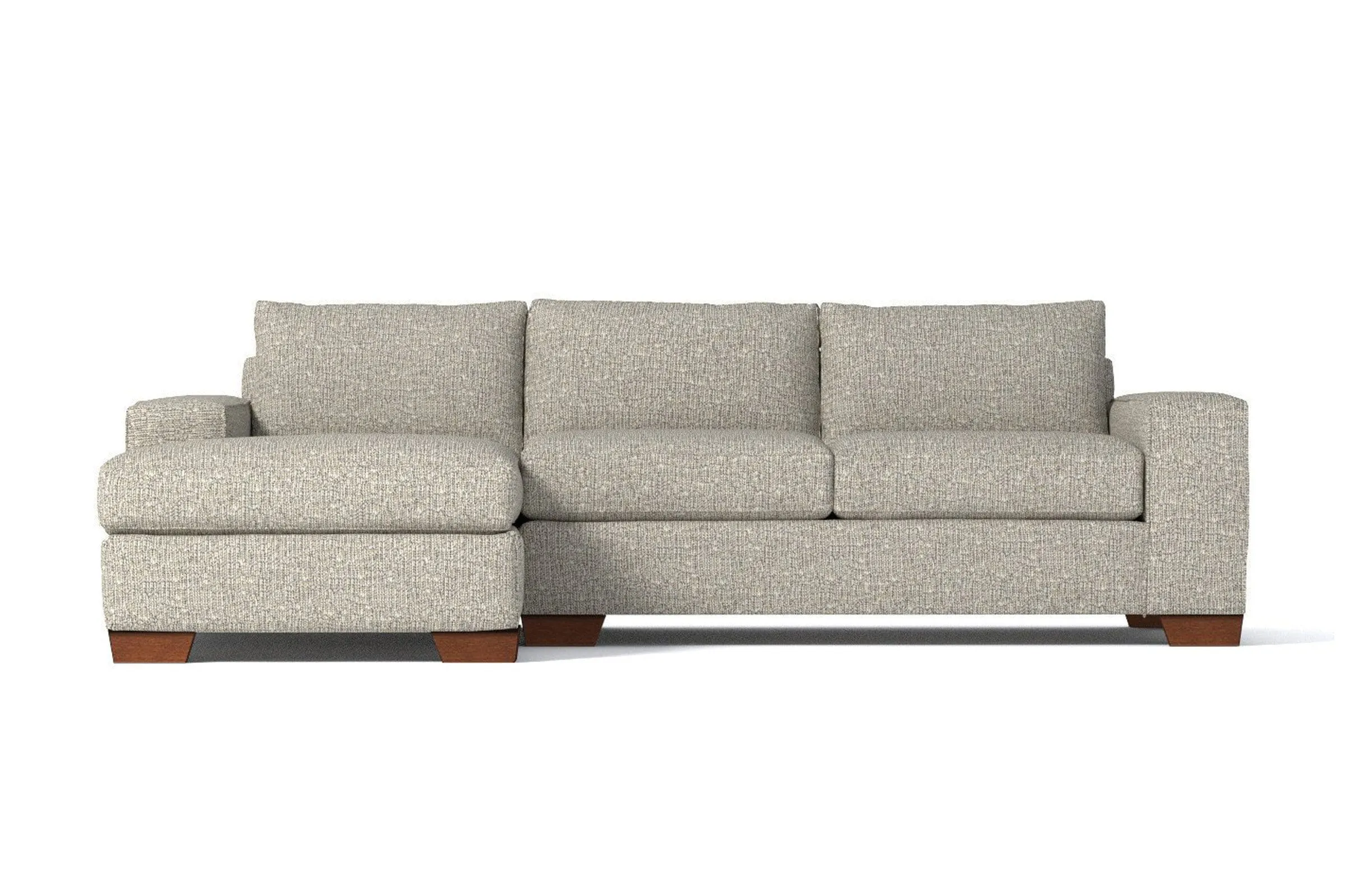 Melrose 2pc Sleeper Sectional :: Leg Finish: Pecan / Configuration: LAF - Chaise on the Left / Sleeper Option: Memory Foam Mattress