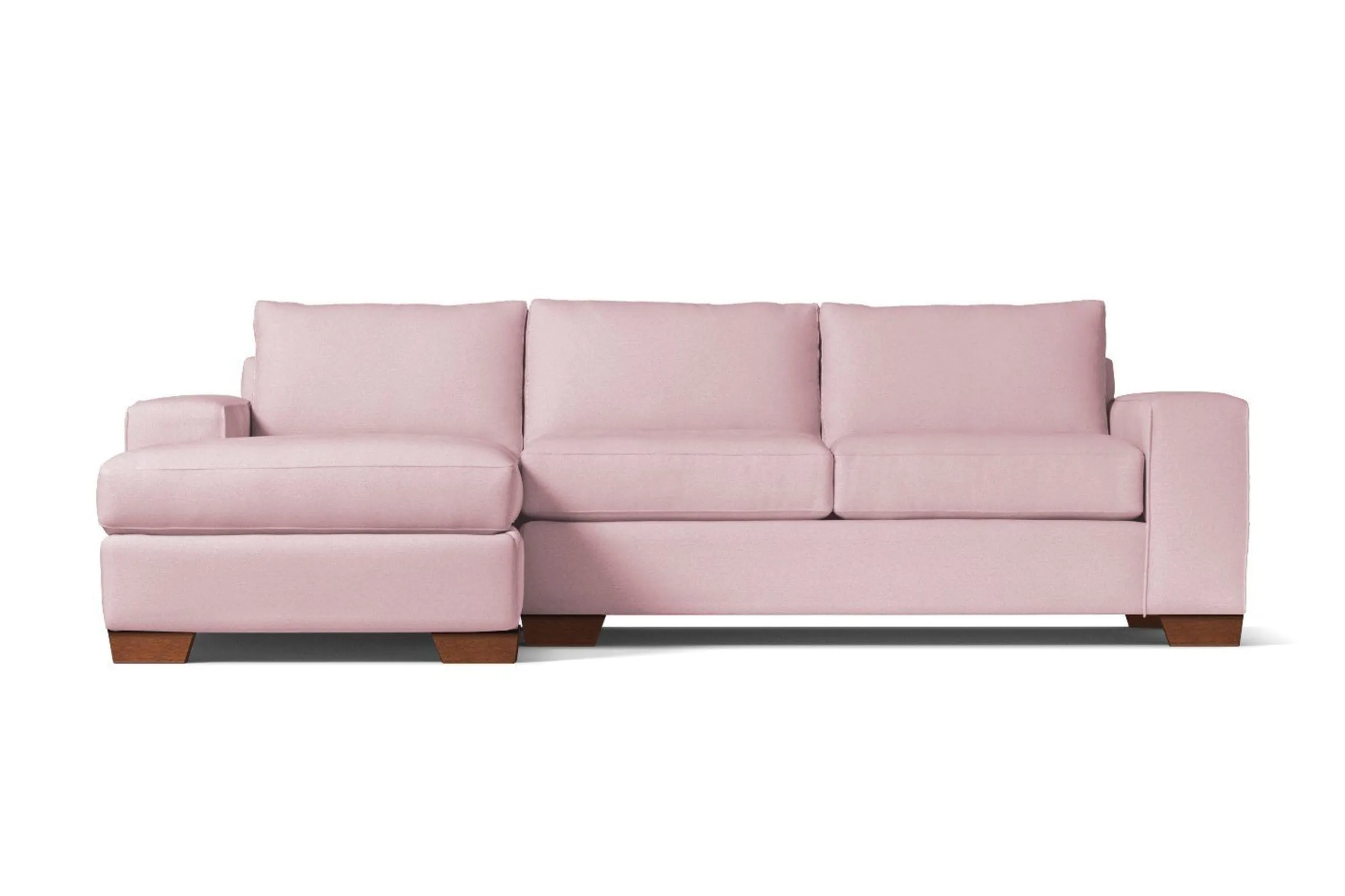 Melrose 2pc Sleeper Sectional :: Leg Finish: Pecan / Configuration: LAF - Chaise on the Left / Sleeper Option: Memory Foam Mattress