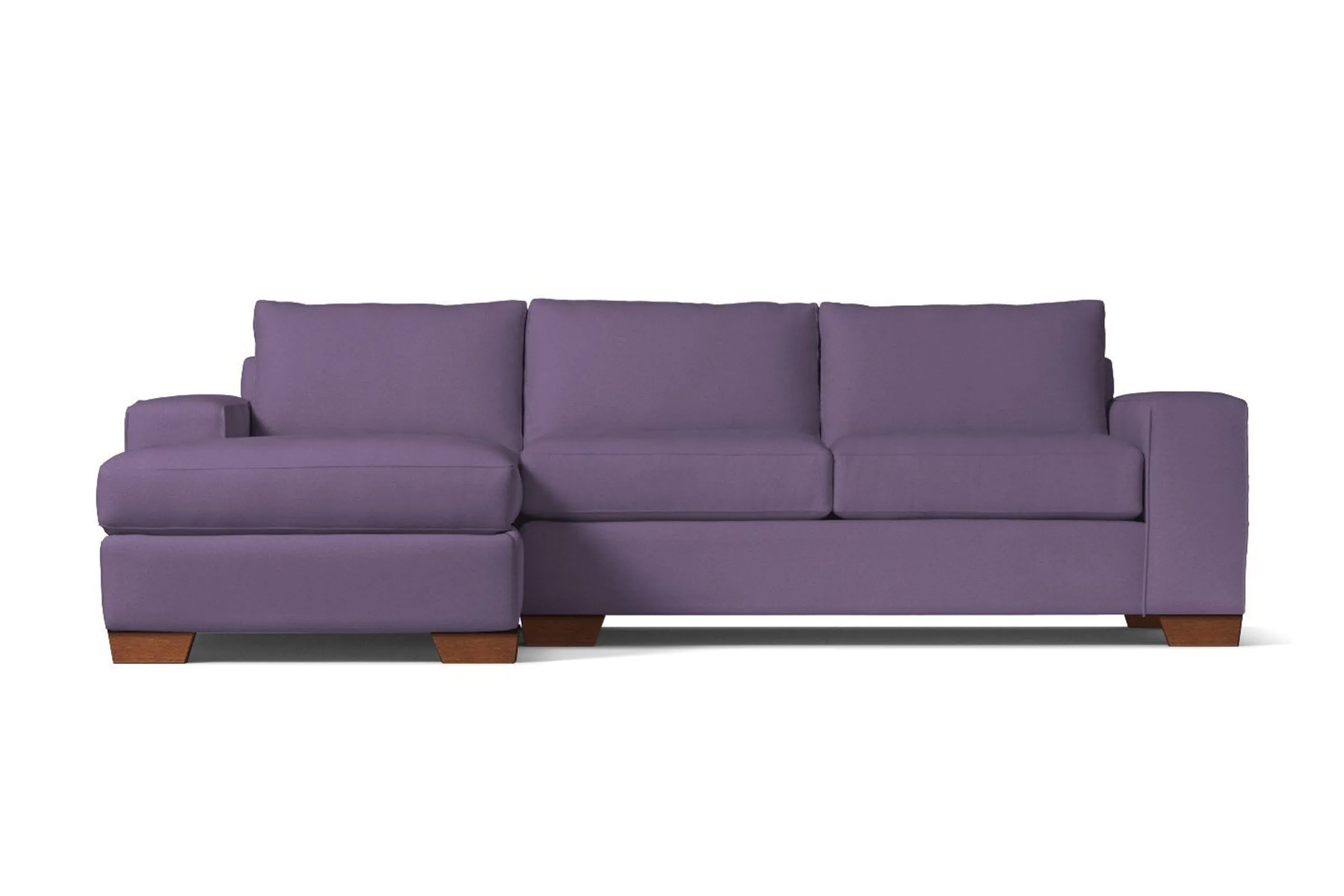 Melrose 2pc Sleeper Sectional :: Leg Finish: Pecan / Configuration: LAF - Chaise on the Left / Sleeper Option: Memory Foam Mattress