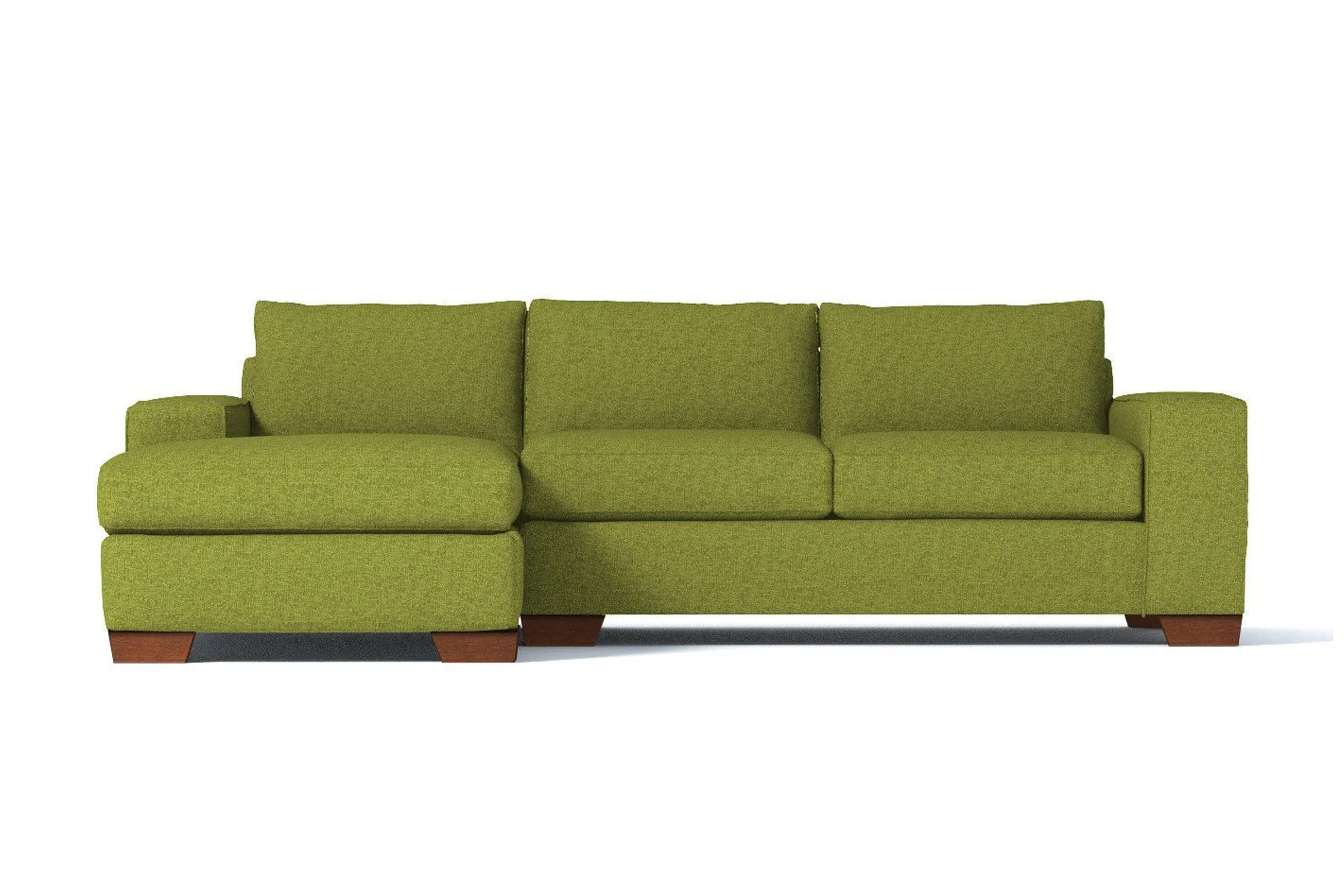 Melrose 2pc Sleeper Sectional :: Leg Finish: Pecan / Configuration: LAF - Chaise on the Left / Sleeper Option: Memory Foam Mattress