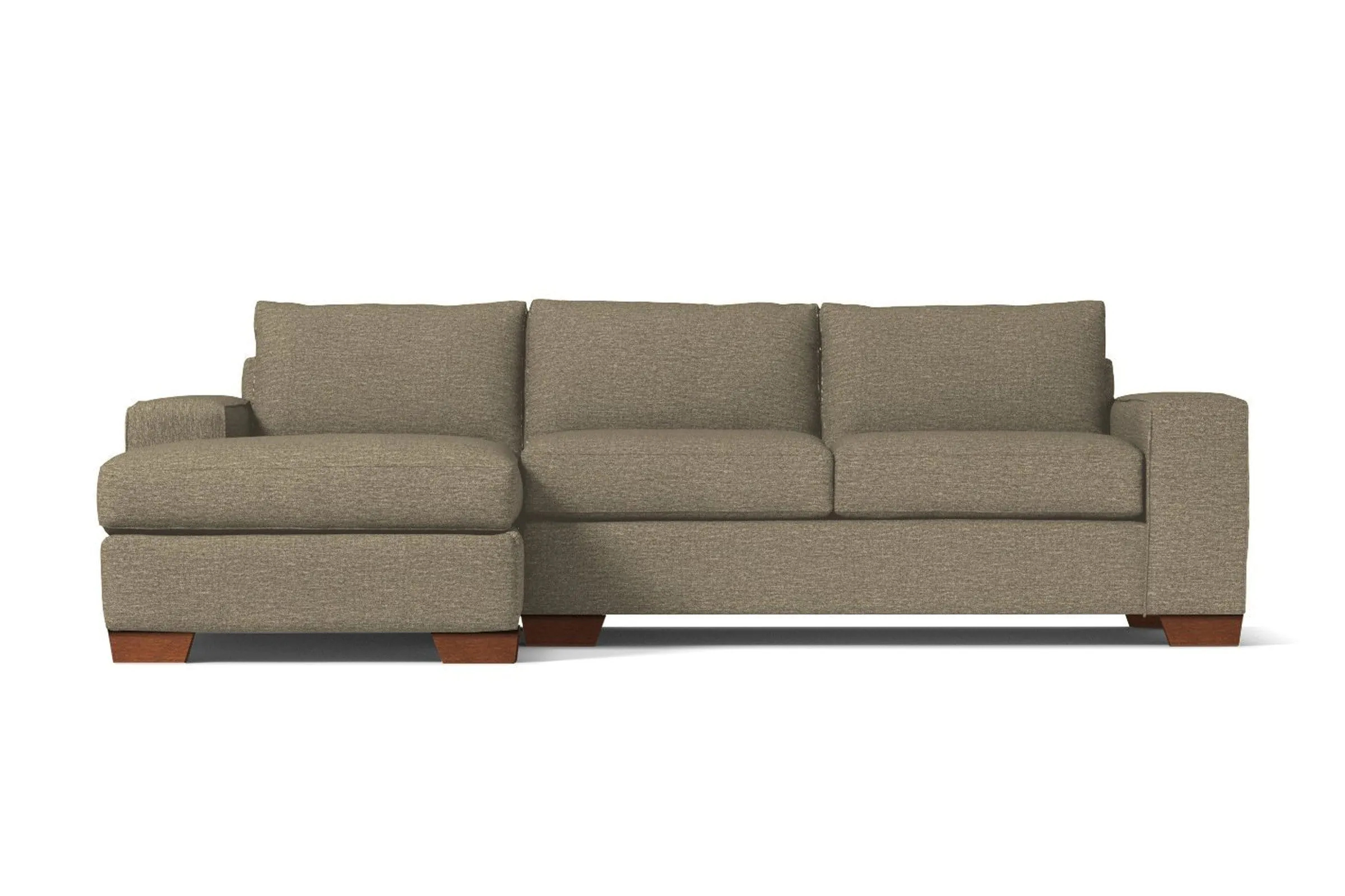 Melrose 2pc Sleeper Sectional :: Leg Finish: Pecan / Configuration: LAF - Chaise on the Left / Sleeper Option: Memory Foam Mattress