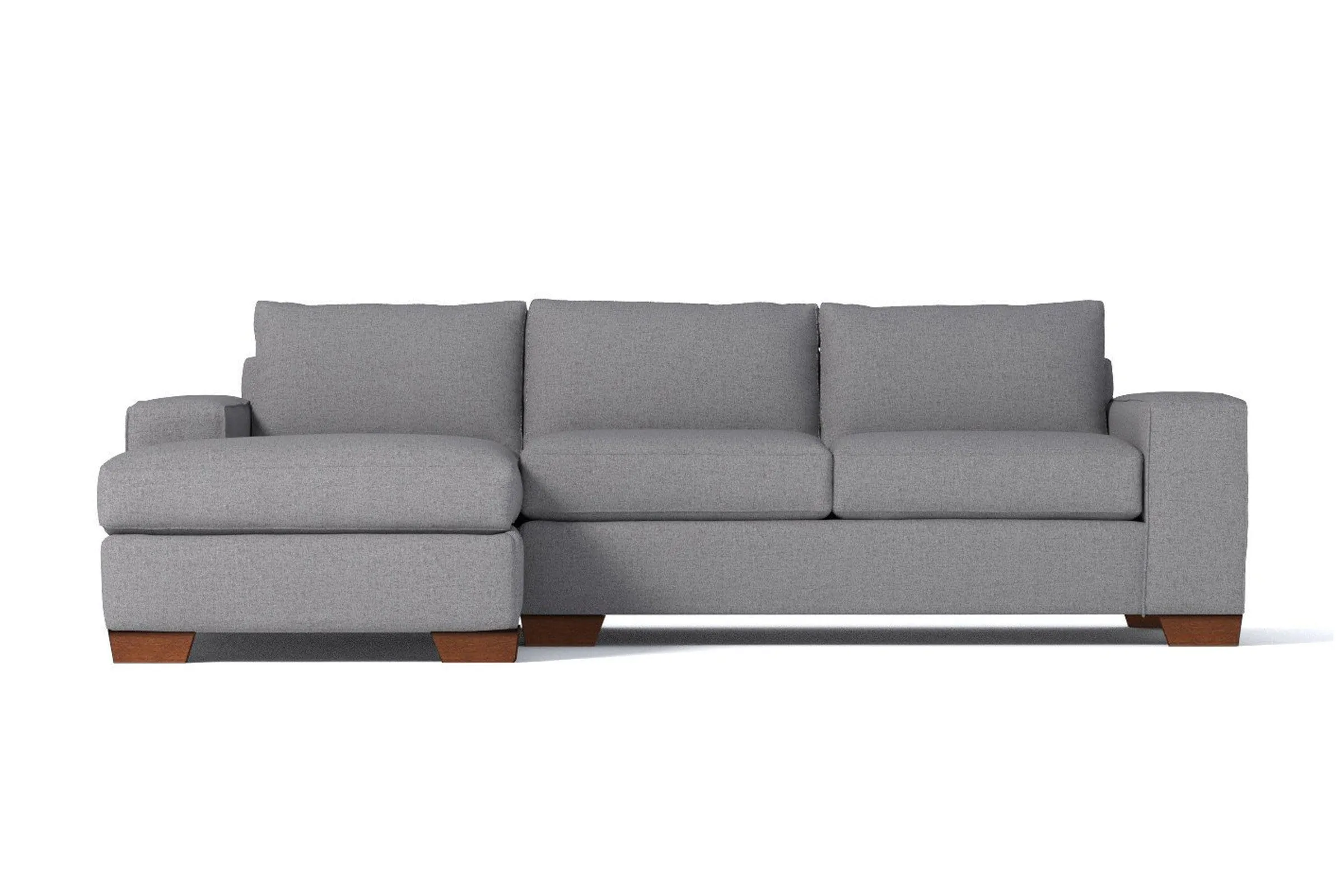 Melrose 2pc Sleeper Sectional :: Leg Finish: Pecan / Configuration: LAF - Chaise on the Left / Sleeper Option: Memory Foam Mattress