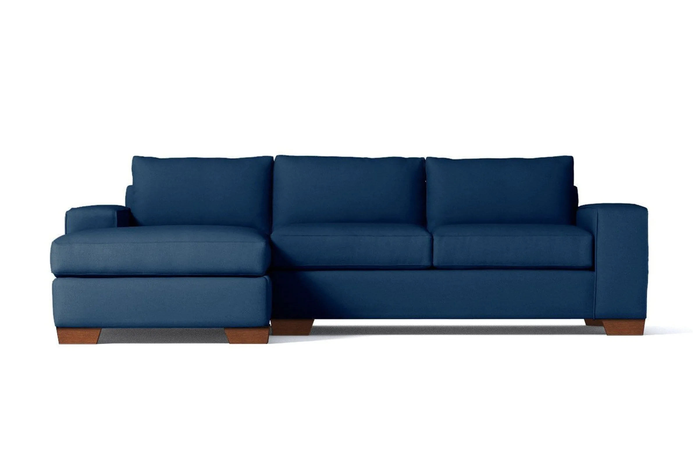 Melrose 2pc Sleeper Sectional :: Leg Finish: Pecan / Configuration: LAF - Chaise on the Left / Sleeper Option: Memory Foam Mattress