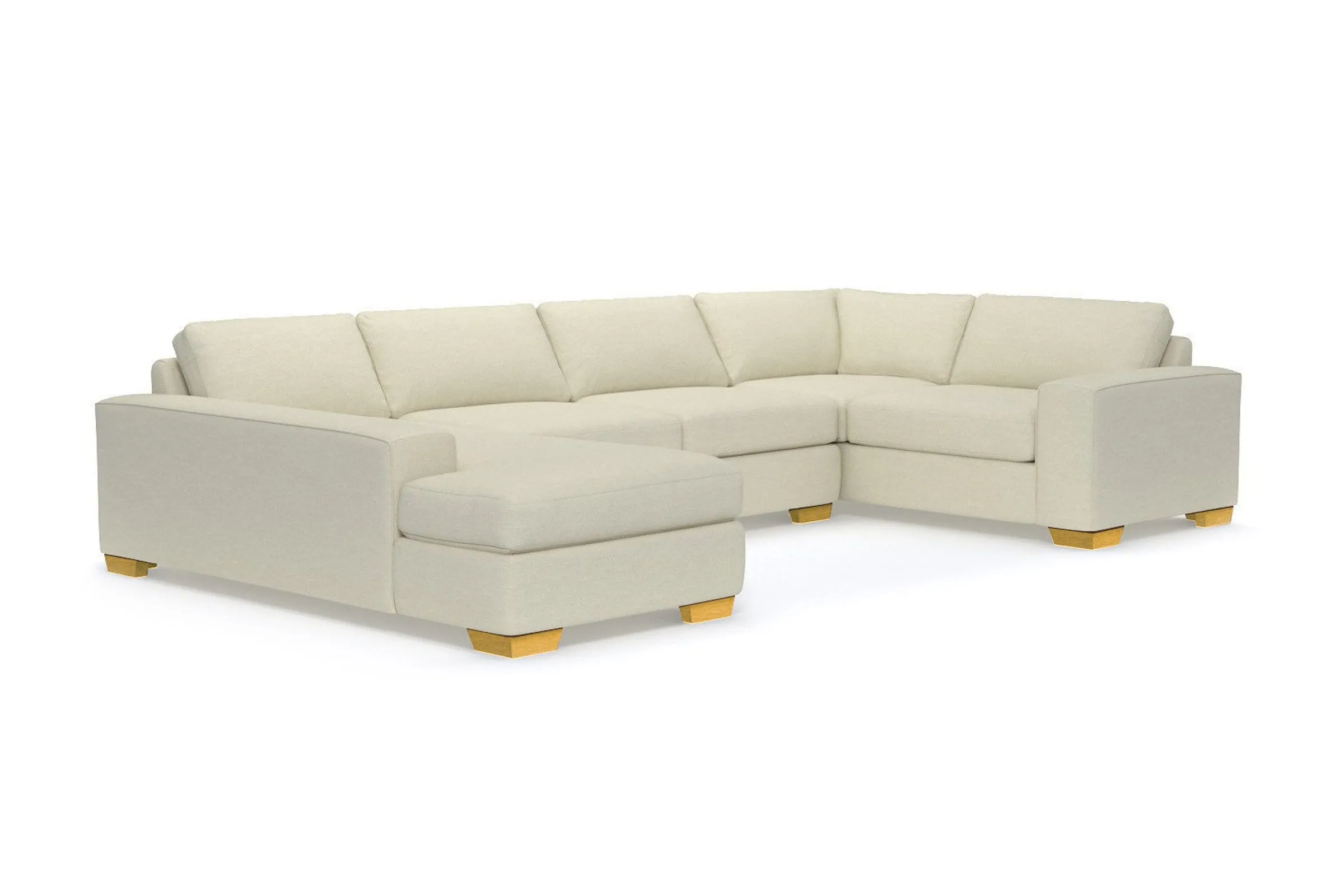 Melrose 3pc Sleeper Sectional :: Leg Finish: Natural / Configuration: LAF - Chaise on the Left / Sleeper Option: Memory Foam Mattress