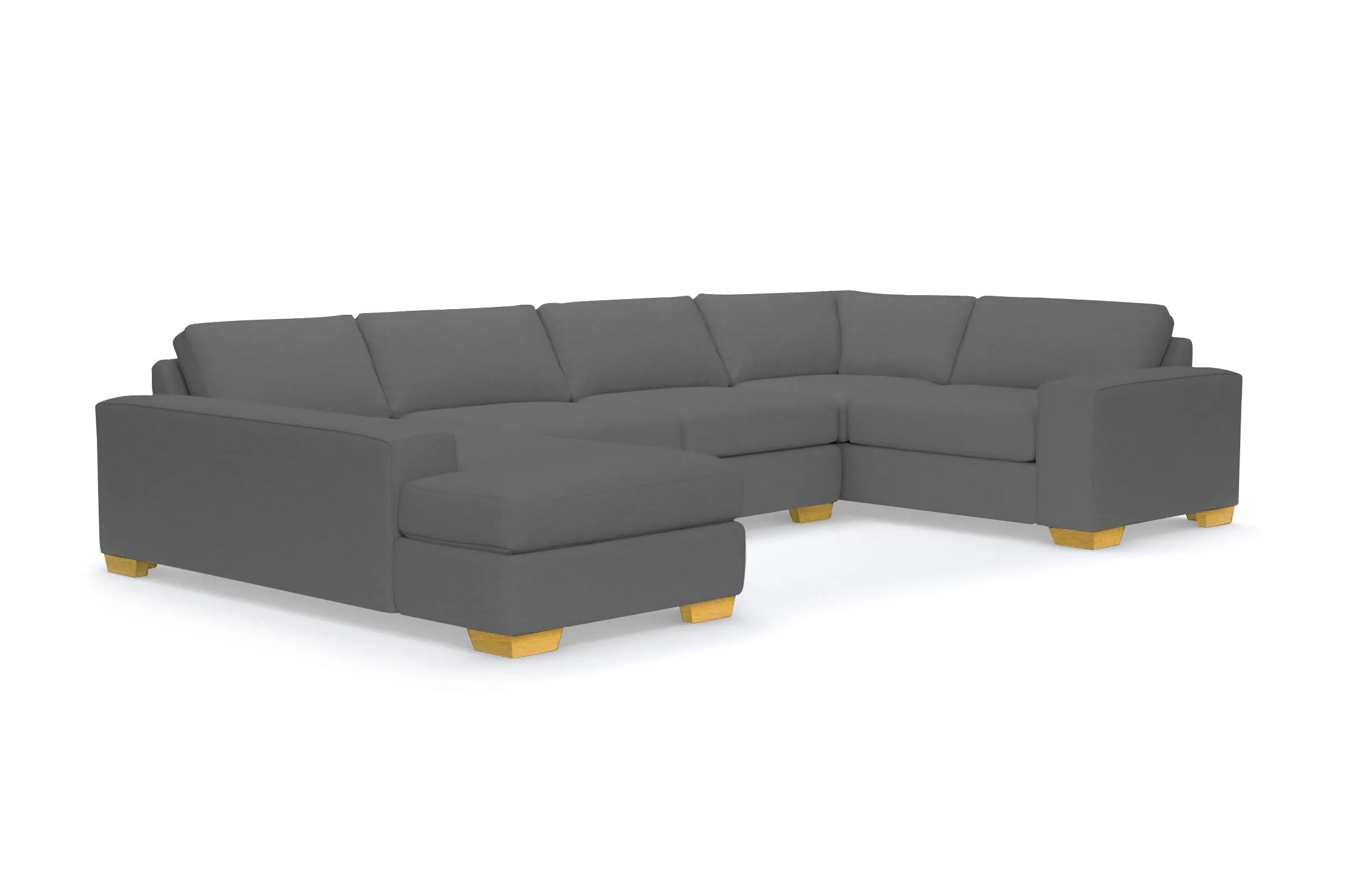 Melrose 3pc Sleeper Sectional :: Leg Finish: Natural / Configuration: LAF - Chaise on the Left / Sleeper Option: Memory Foam Mattress