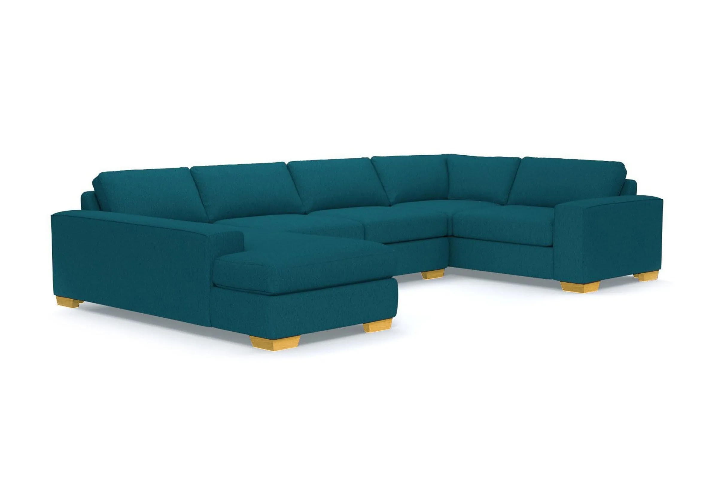 Melrose 3pc Sleeper Sectional :: Leg Finish: Natural / Configuration: LAF - Chaise on the Left / Sleeper Option: Memory Foam Mattress