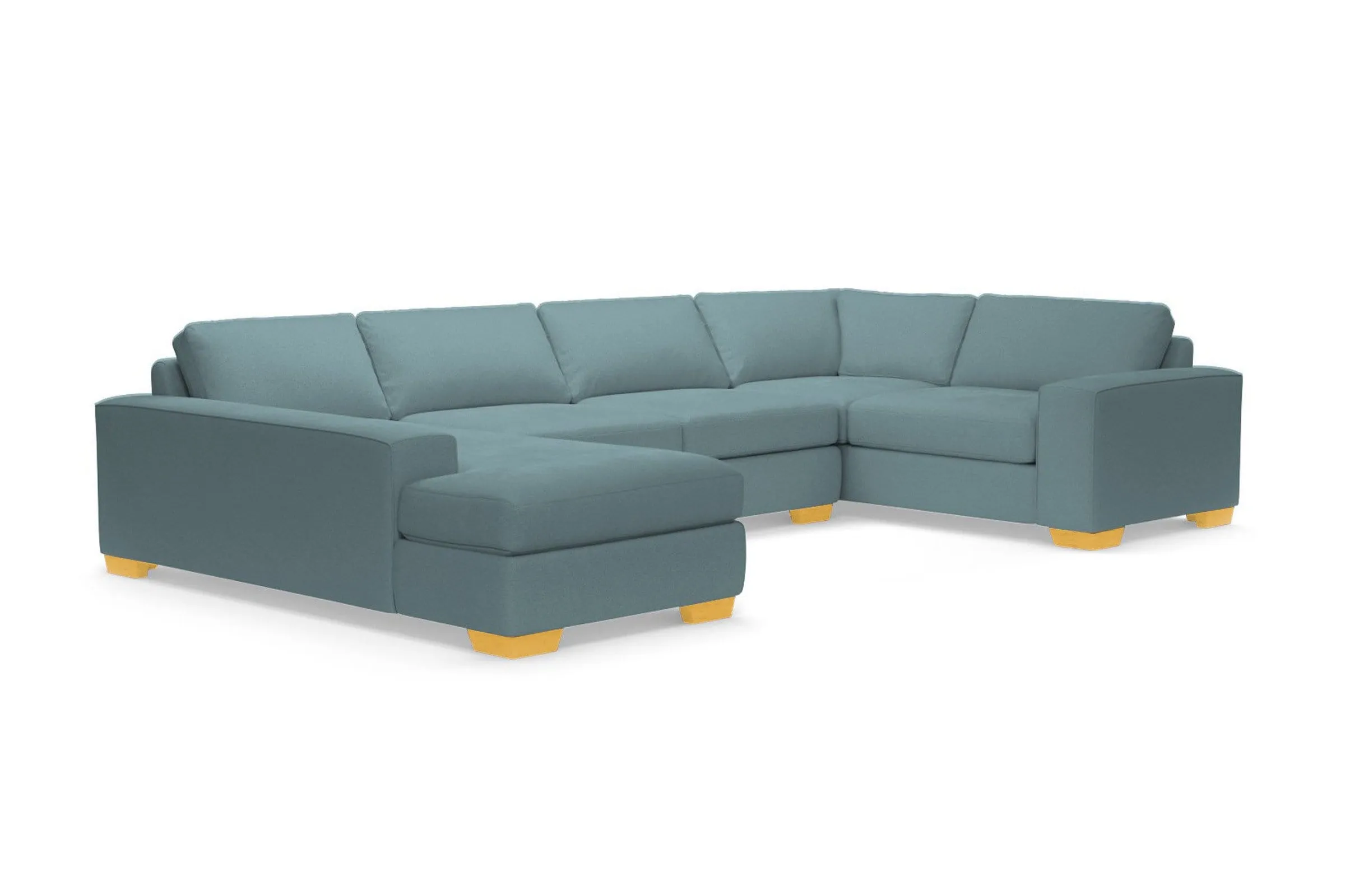 Melrose 3pc Sleeper Sectional :: Leg Finish: Natural / Configuration: LAF - Chaise on the Left / Sleeper Option: Memory Foam Mattress