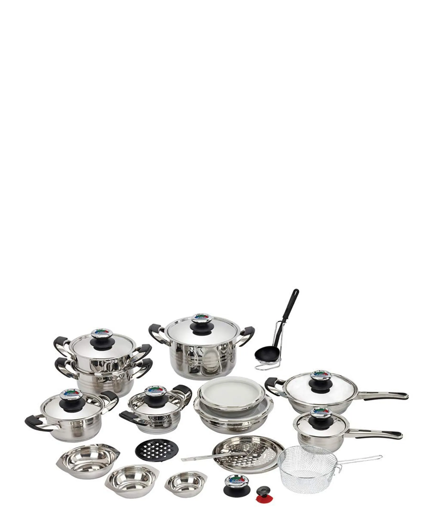 Milano 28 Piece Pot Set - Silver