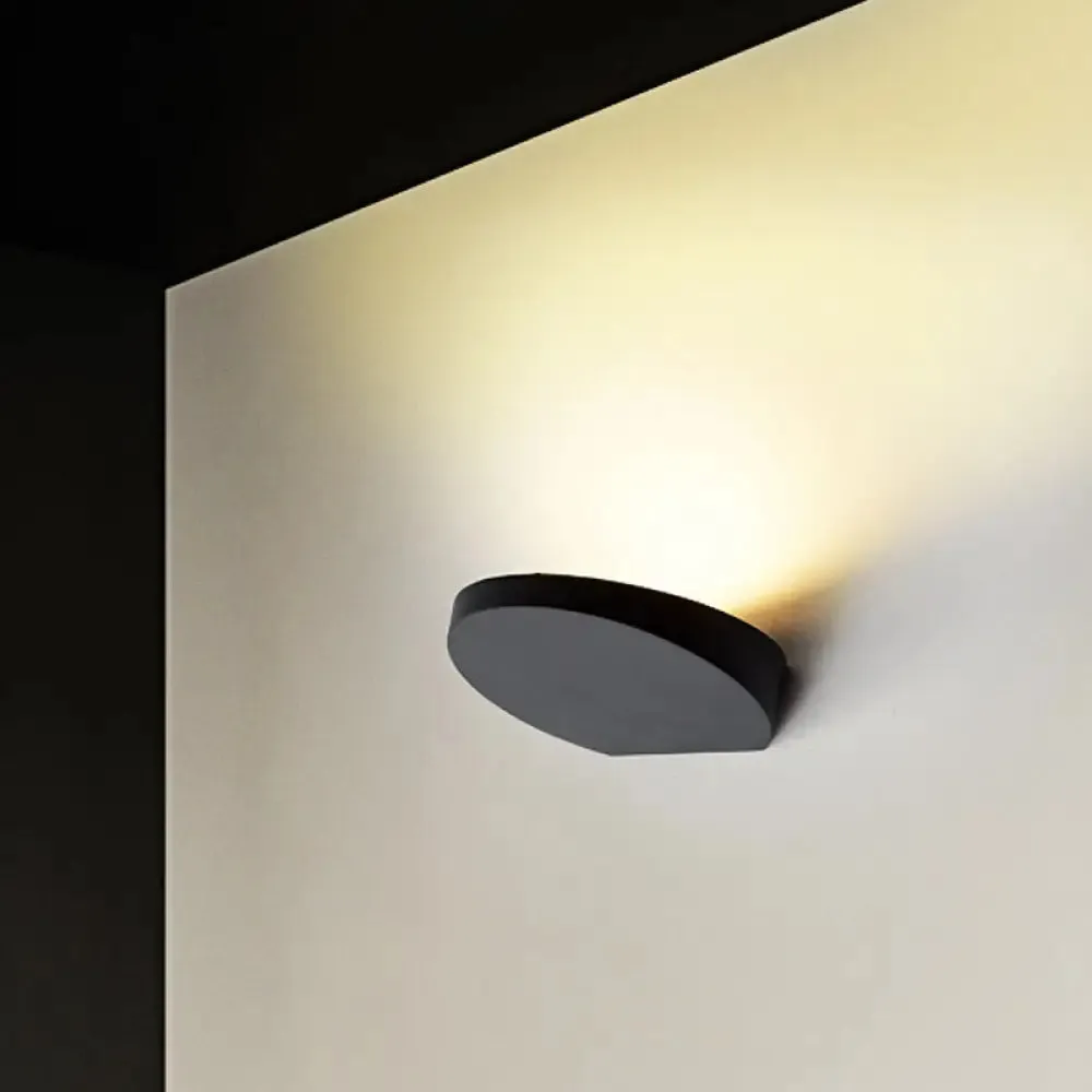 Minimalist LED Flush Wall Sconce in Aluminum with Black, Grey, or White Finish - Ideal for Corridors