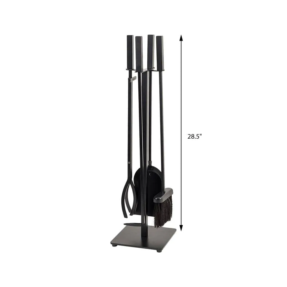 Modern Ember Harriet 5 Piece Fireplace Tool Set in Black