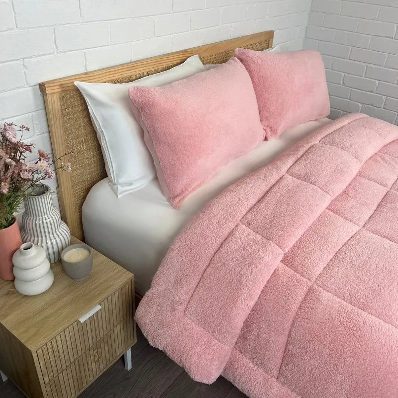 Morgan and Reid Blush Snuggle Fleece Comforter Set