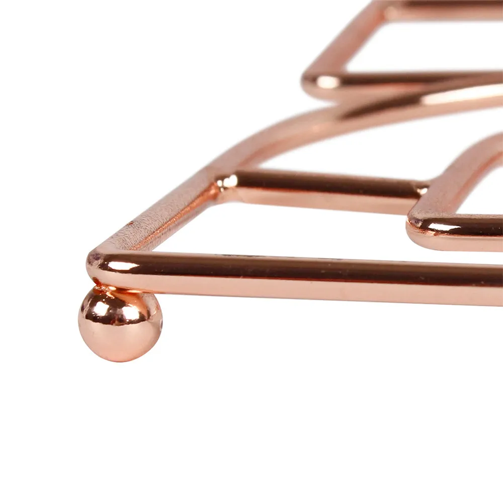 Mr. Bar-B-Q "BBQ" Trivet Metal Rose Gold Finish For Indoor And Outdoor Cooking