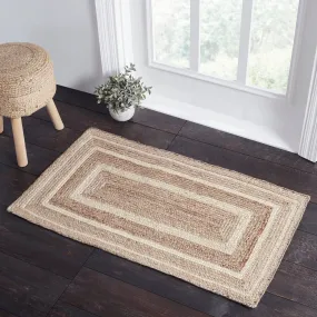 Natural & Creme Jute Rug Rect w/ Pad 27x48