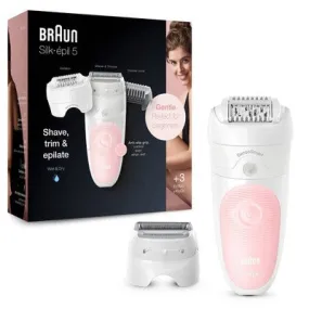 New - Braun Silk-epil 5-620 3-in-1 Women's Cordless Wet & Dry Epilator   4 Extra Accessories