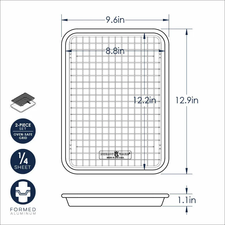 Nordic Ware Naturals Sheet Pan with Oven-Safe Nonstick Grid