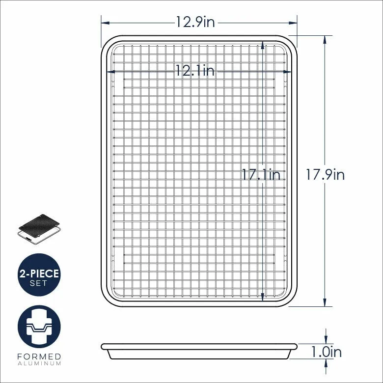 Nordic Ware Naturals Sheet Pan with Oven-Safe Nonstick Grid