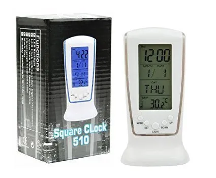 ONE STOP SHOP Square Clock 510 Digital Alarm Temperature Calender Table Clock