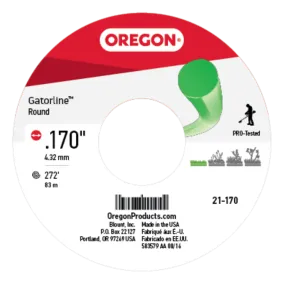 Oregon Trimmer Line - 21-170 - Green Gatorline - Round - .170" Gauge, 3 lb. Spool, 272 Feet