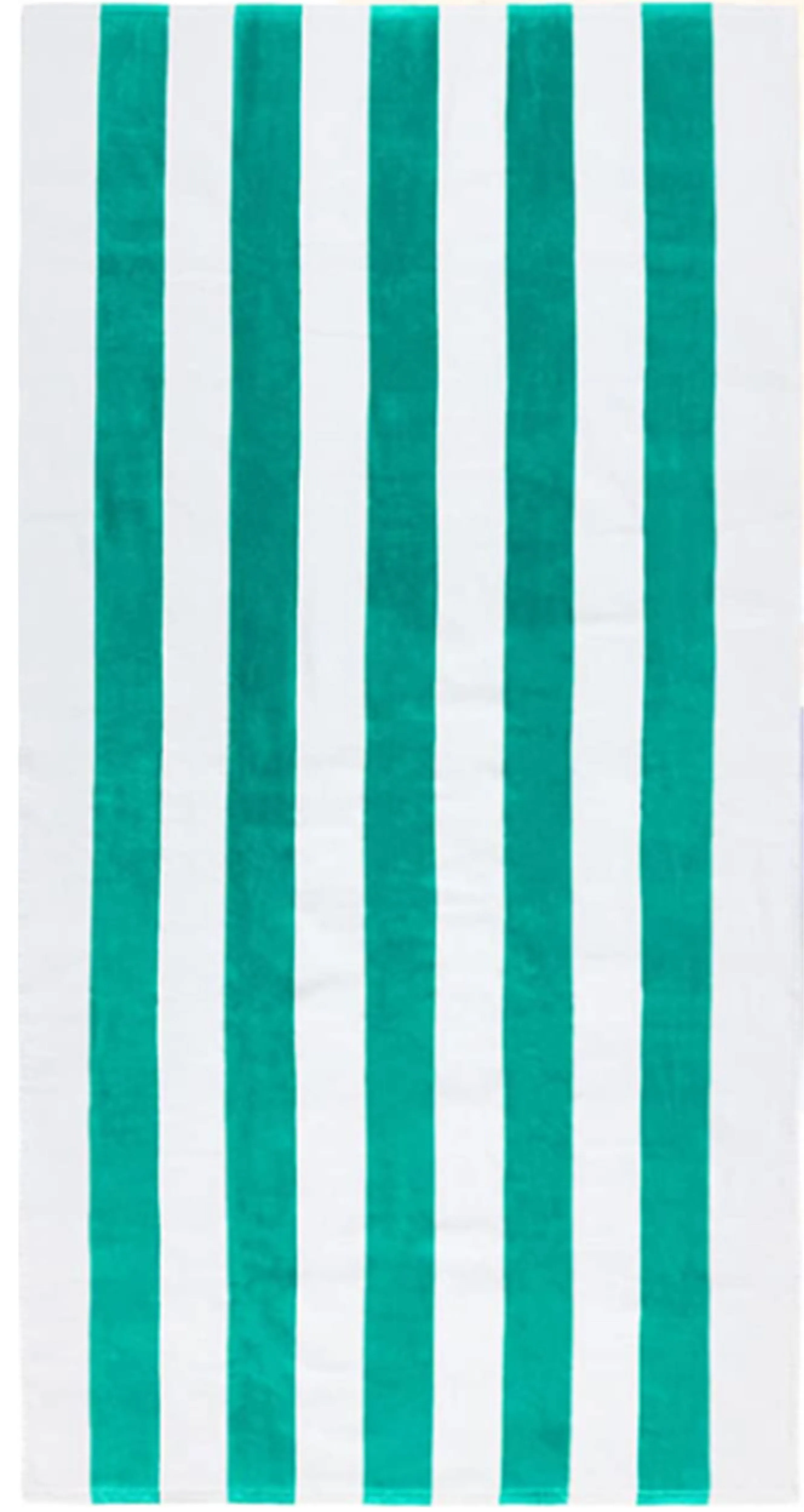 Oversized 35 x 70 Cotton Velour Cabana Striped Beach Towels