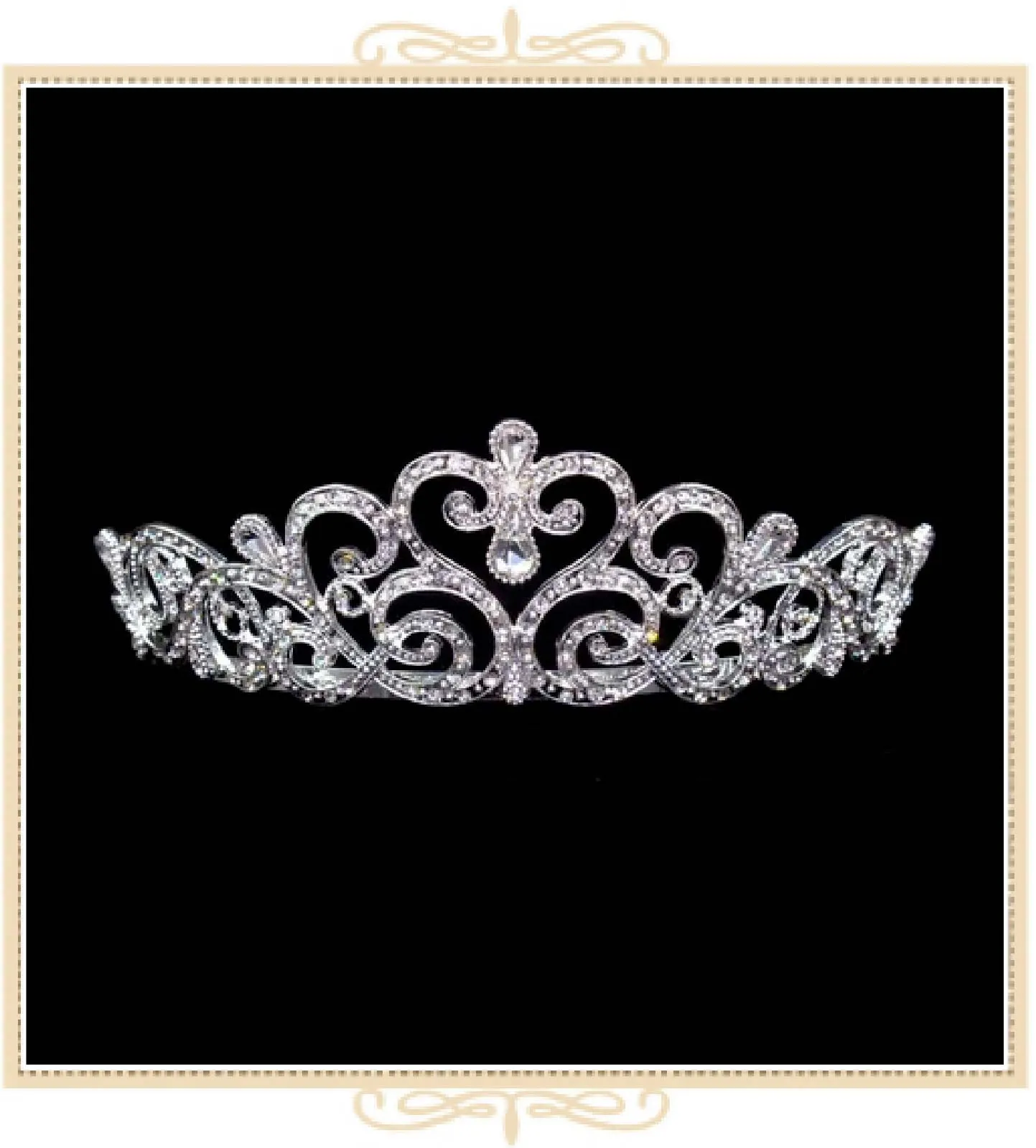 Pave Princess Tiara with Combs (16517)