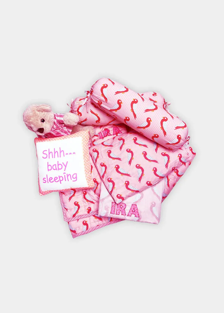 Personalized Newborn Gift Set - Tota Pink