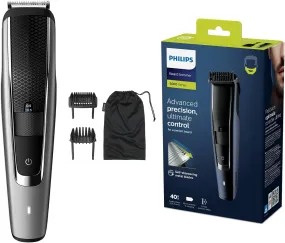 Philips Series 5000 Beard & Hair Trimmer for Men, 40 Length Settings, Self-Sharpening Blades, UK Plug - BT5502/13