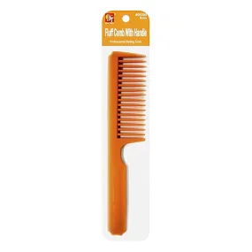 PLASTIC COMB FLUFF COMB WITH HANDLE (BONE)