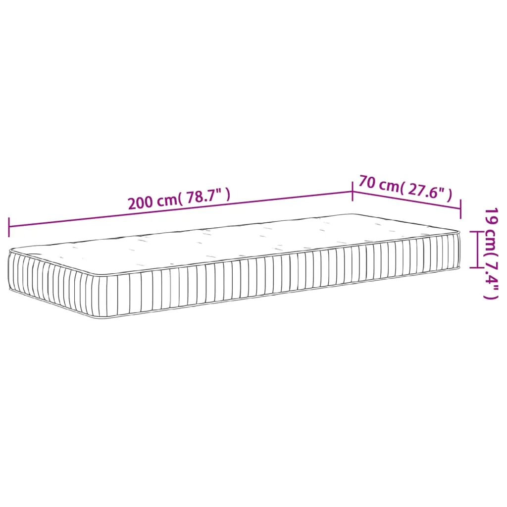 Pocket Spring Mattress Medium 70x200 cm