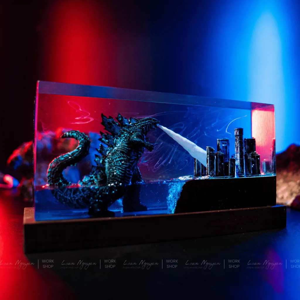 Pokemon Godzilla Night Lamp (horizontal), City Destroyer, Decorative, Handcrafted, Ideal as a Gift