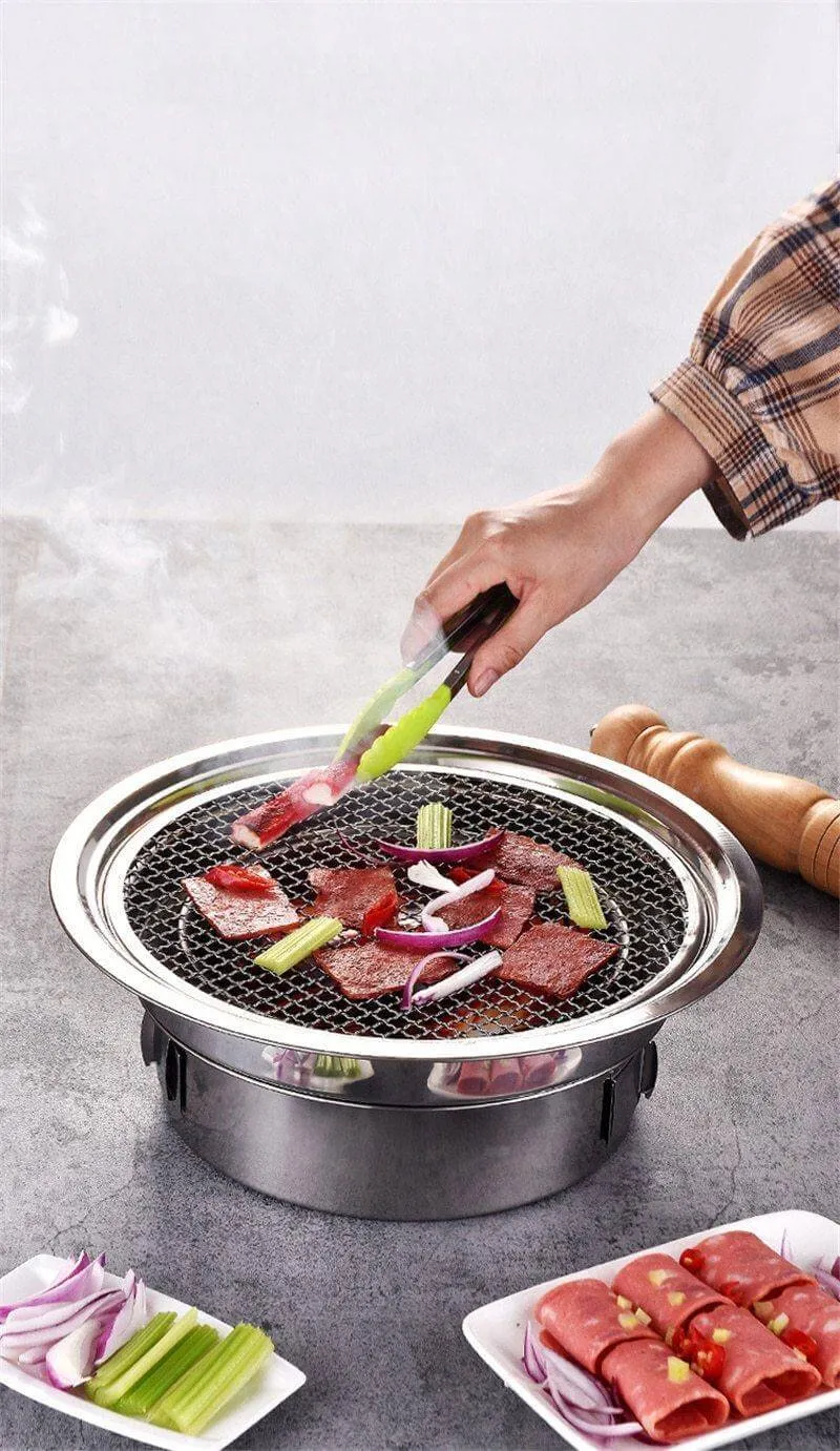 Portable Korean Style Stainless Steel Charcoal Camping Grill