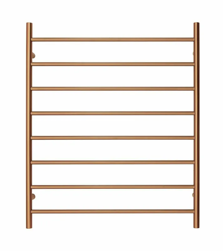 Premium Brushed Rose Gold Towel Rack - 8 Bars, Round Design, AU Standard, 1000x850mm Wide