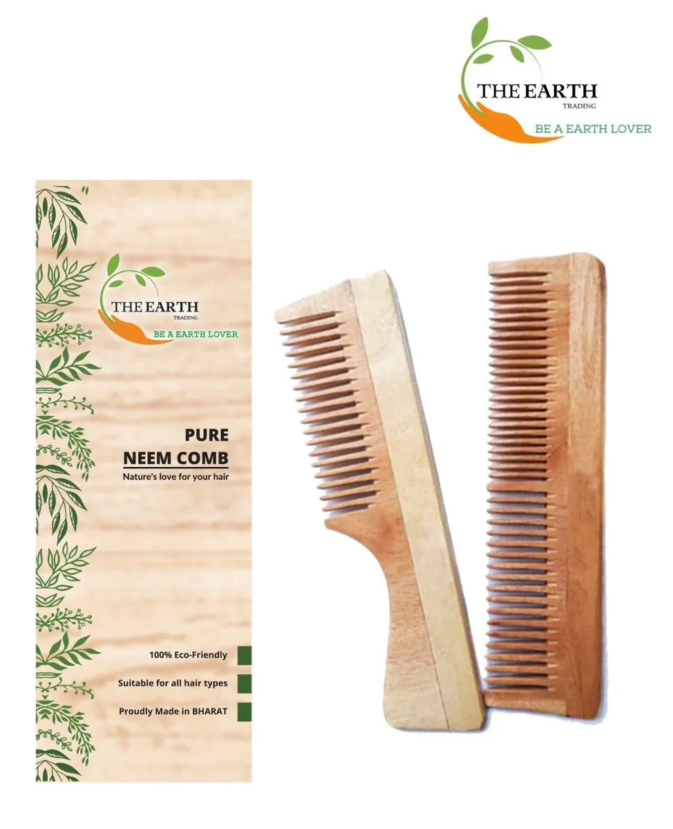 Pure Kacchi Neem Wood Comb Pack Combo -03 (Pack of 2)