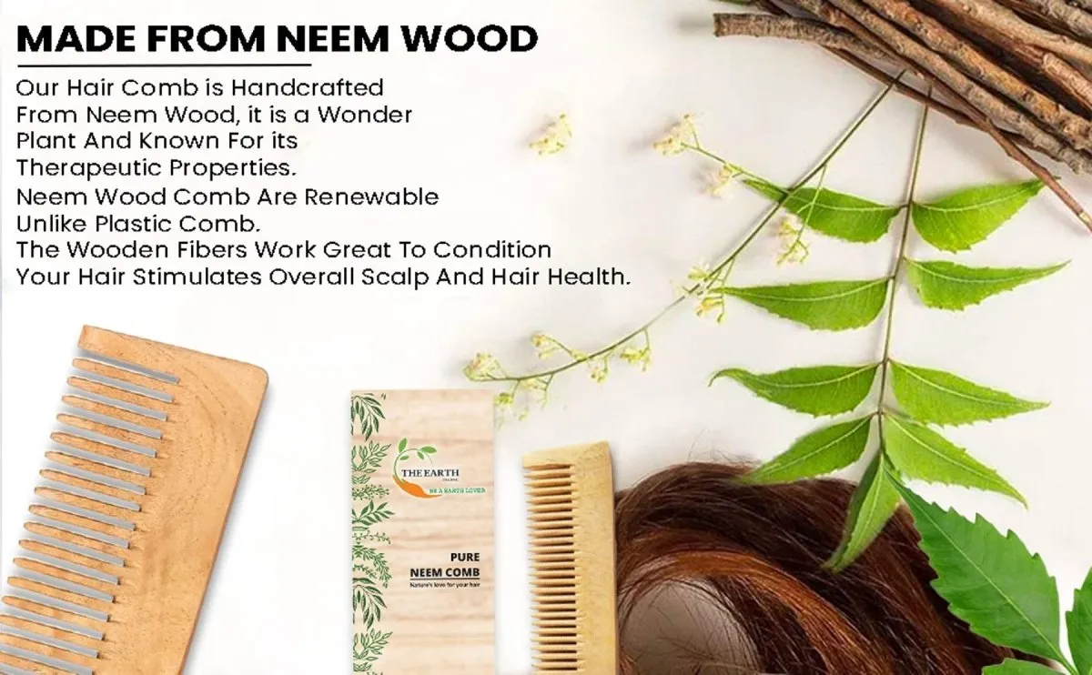 Pure Kacchi Neem Wood Comb Pack Combo -03 (Pack of 2)