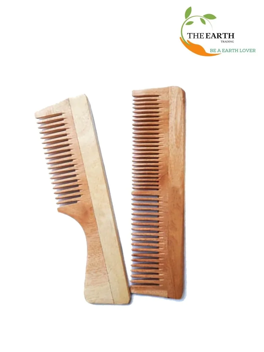 Pure Kacchi Neem Wood Comb Pack Combo -03 (Pack of 2)