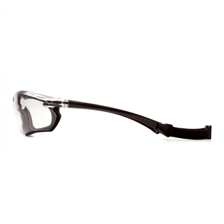 Pyramex Crossovr Safety Glasses, Clear Anti-Fog Lens with Rubber Gasket and Adjustable Strap, SBG10610DT