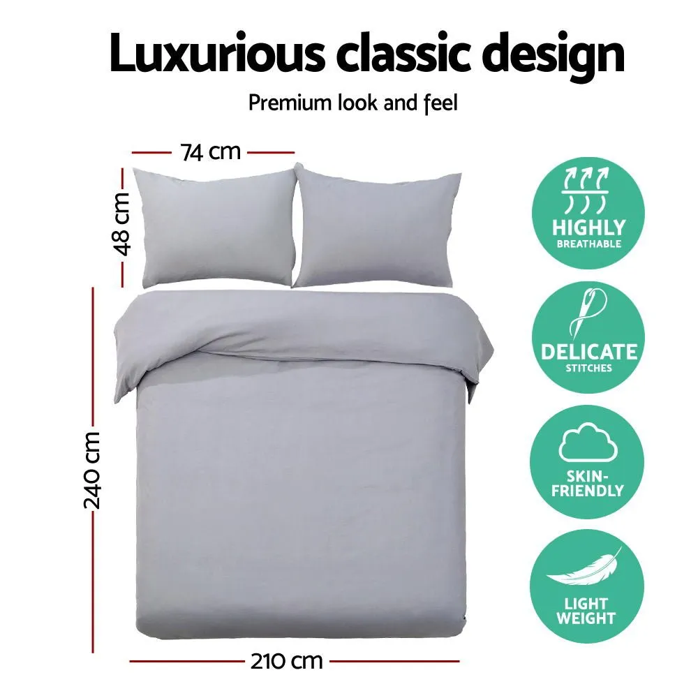 Quilt Cover Set Classic Grey - King