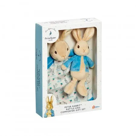 Rainbow Designs - Peter Rabbit comforter/rattle gift set