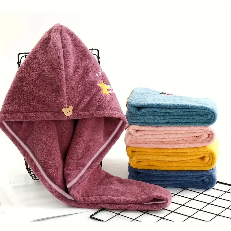 Rainbow Hair Towel Set Soft Cute Quick Drying