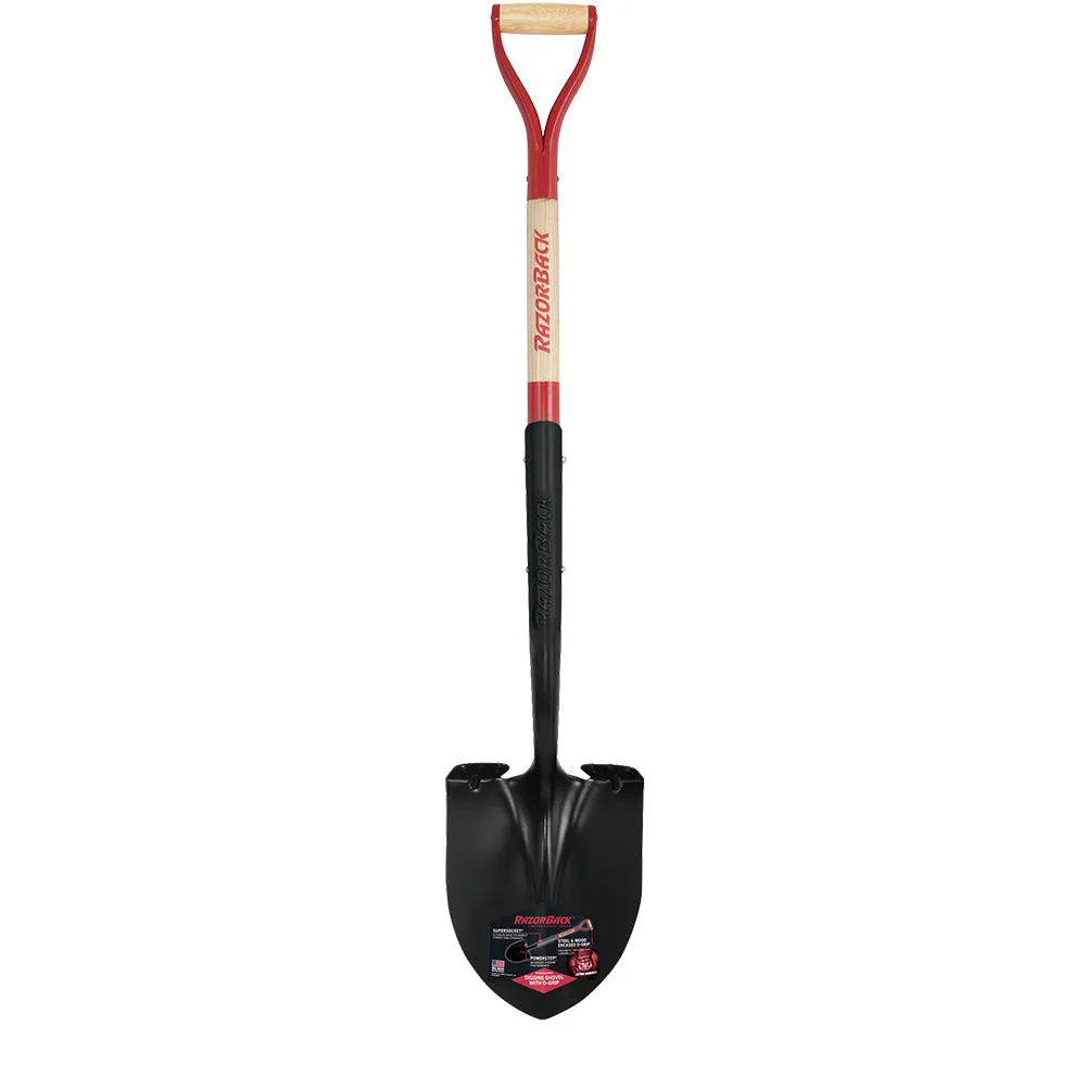 Razor-Back Wood Handle Super Socket Digging Shovel