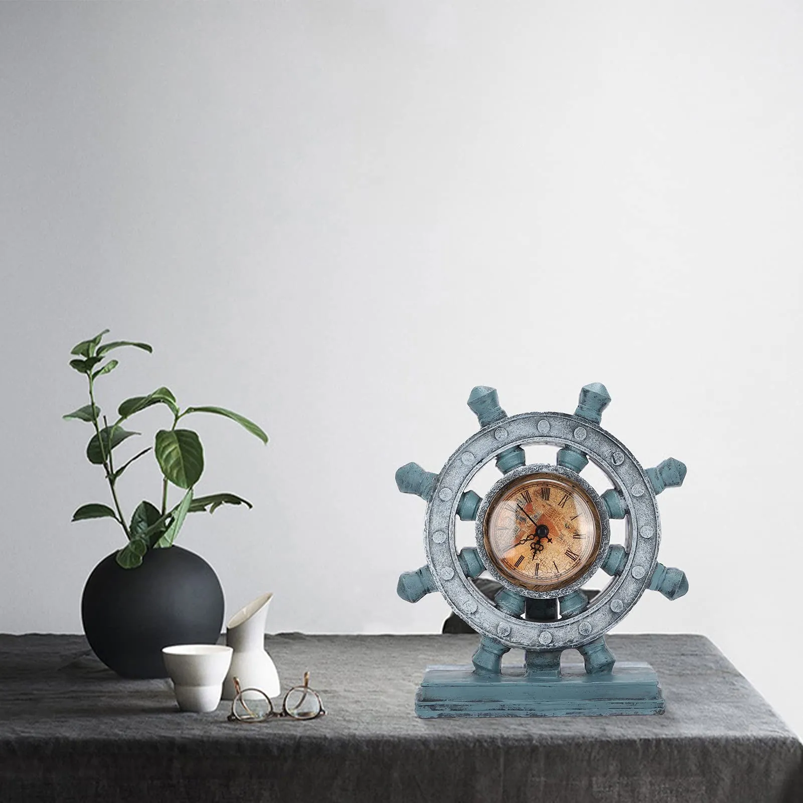 Retro Clock, Retro Table Clock Bookshelf Decorations for Living Room for Living Room Shop Office