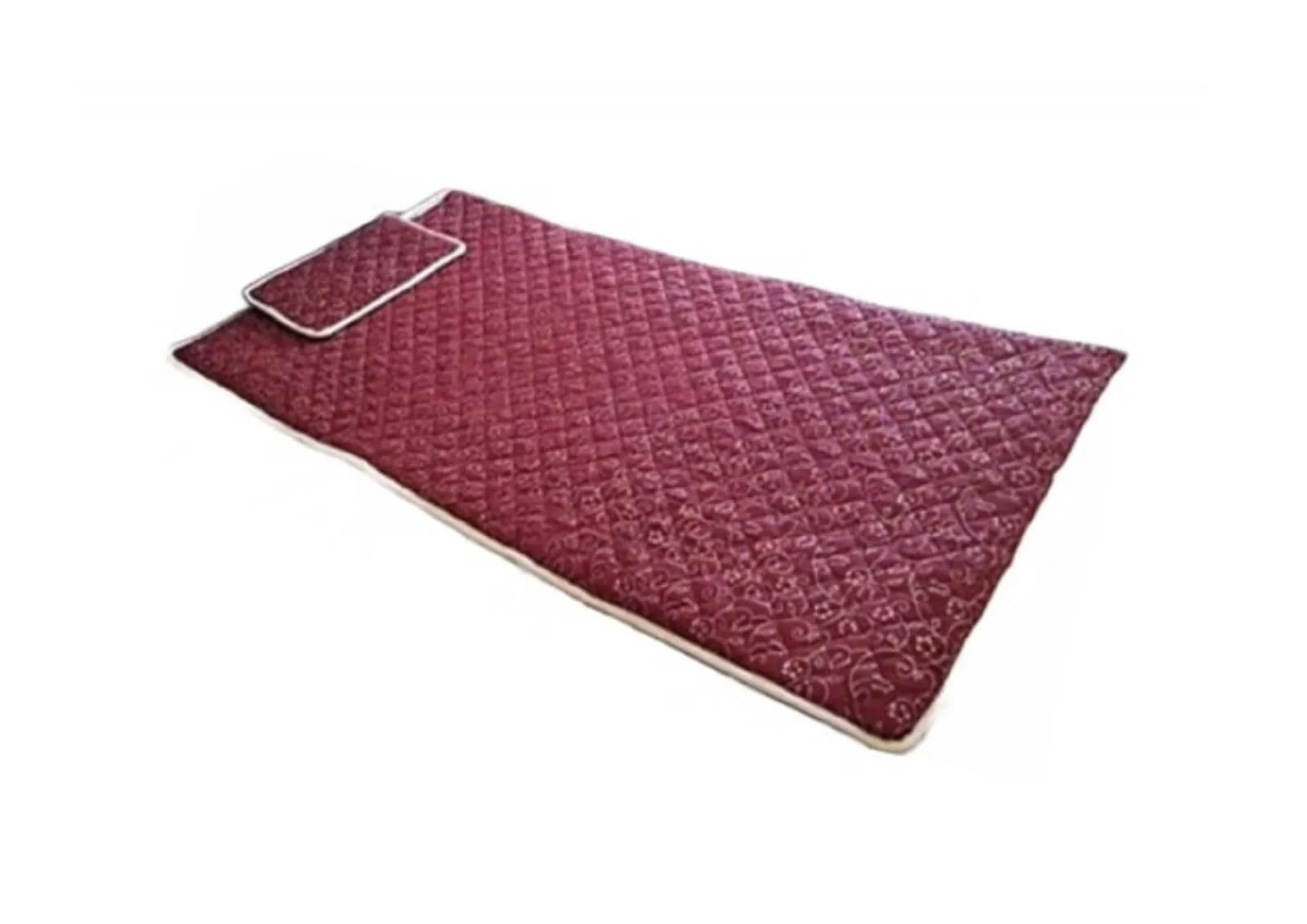 Ruhi Enterprise Bio Magnetic Mattress Topper/Pad & with 1 Pillow Pad Magnetic Therapy Biomagnetic Mattress (Maroon,3X6)