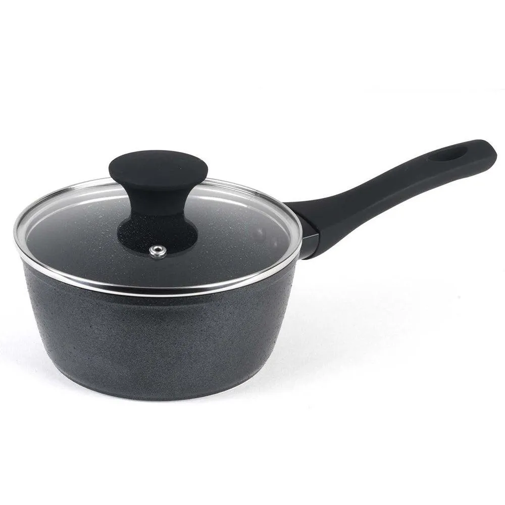 Salter Thermo Collar Non Stick Saucepan with Glass Lid | 16cm