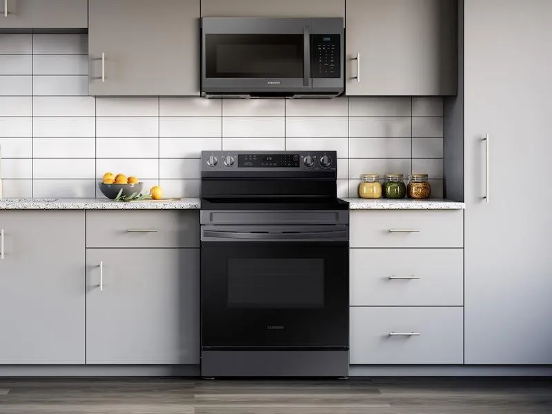 Samsung NE63A6311SG 6.3 cu. ft. Smart Freestanding Electric Range with Rapid Boil™ & Self Clean in Black Stainless Steel