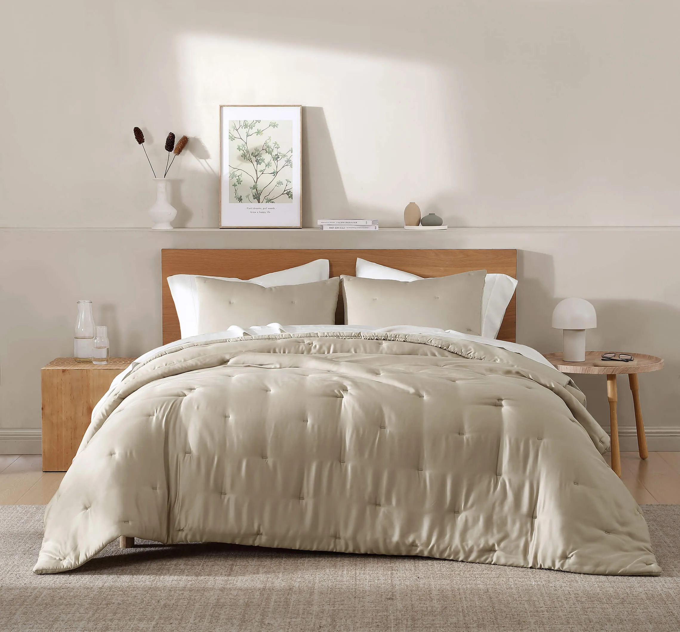 Silky Lyocell Stitch Comforter Bundle