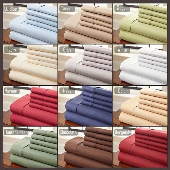 Size: Queen,Color: White - 6-Piece Luxury Soft Bamboo Bed Sheet Set in 12 Colors