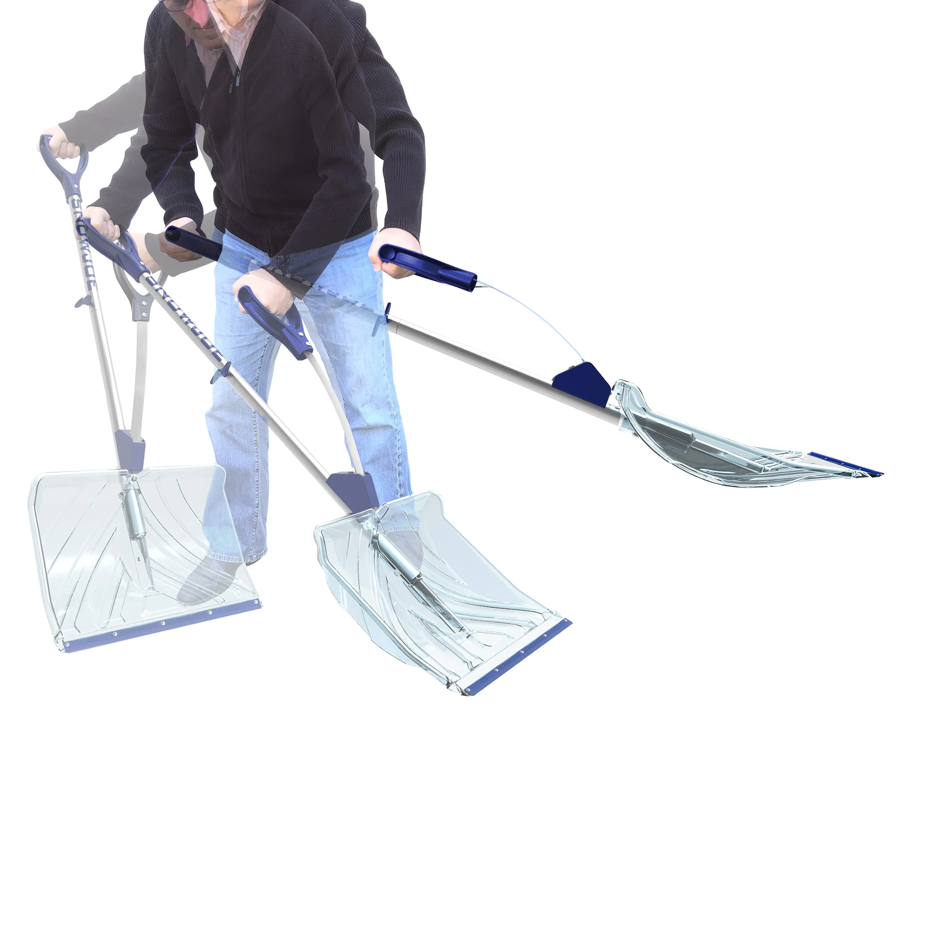 Snow Joe Shovelution SJ-SHLV02 18-IN Strain-Reducing Indestructible Shatter Resistant Polycarbonate Snow Shovel w/ Spring Assisted Handle